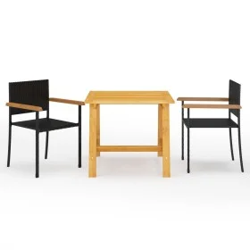 3-piece black garden dining set by vidaXL, Garden sets - Ref: Foro24-3068708, Price: 209,79 €, Discount: %