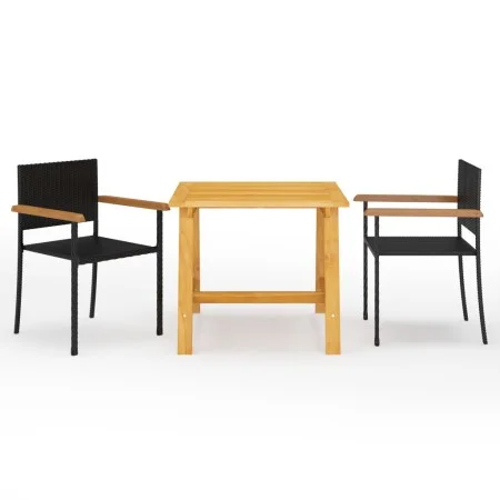 Juego de comedor para jardín 3 piezas negro de vidaXL, Conjuntos de jardín - Ref: Foro24-3068708, Precio: 213,72 €, Descuento: %