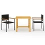 Juego de comedor para jardín 3 piezas negro de vidaXL, Conjuntos de jardín - Ref: Foro24-3068708, Precio: 213,72 €, Descuento: %