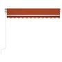 Toldo automático LED sensor de viento naranja marrón 350x250 cm by vidaXL, Awnings - Ref: Foro24-3068895, Price: 478,81 €, Di...