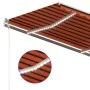 Toldo automático LED sensor de viento naranja marrón 350x250 cm by vidaXL, Awnings - Ref: Foro24-3068895, Price: 478,81 €, Di...