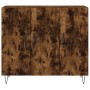 Aparador de madera de ingeniería roble ahumado 90x34x80 cm von , Sideboards - Ref: Foro24-828105, Preis: 74,21 €, Rabatt: %