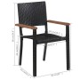 3-piece black garden dining set by vidaXL, Garden sets - Ref: Foro24-3068708, Price: 221,79 €, Discount: %