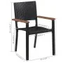 Juego de comedor para jardín 3 piezas negro de vidaXL, Conjuntos de jardín - Ref: Foro24-3068708, Precio: 213,72 €, Descuento: %
