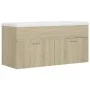 Waschtischunterschrank aus Eichenholz Sonoma mit Waschbecken von vidaXL, Badezimmerwaschtische - Ref: Foro24-3070850, Preis: ...