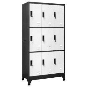 Taquilla de acero gris antracita y blanco 90x45x180 cm by , Lockers and storage cabinets - Ref: Foro24-339808, Price: 337,12 ...
