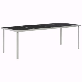 Mesa de jardín de jardín de acero negra 220x90x74,5 cm by , Garden tables - Ref: Foro24-44705, Price: 339,09 €, Discount: %