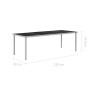 Mesa de jardín de jardín de acero negra 220x90x74,5 cm by , Garden tables - Ref: Foro24-44705, Price: 339,09 €, Discount: %