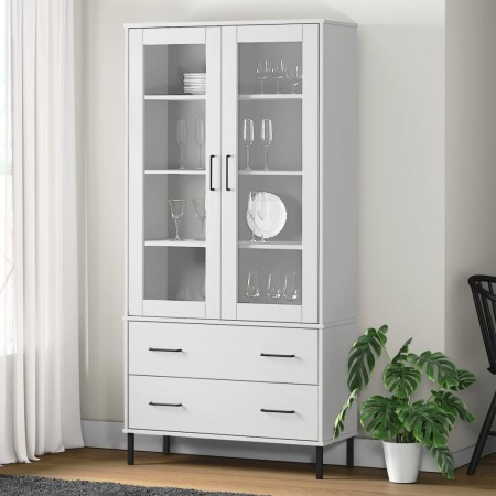 Librería patas de metal OSLO madera maciza blanco 85x35x172,5cm by , Bookcases and shelves - Ref: Foro24-350993, Price: 357,0...