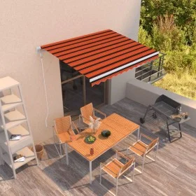 Orange and brown automatic retractable awning 300x250 cm by vidaXL, Awnings - Ref: Foro24-3068870, Price: 315,63 €, Discount: %