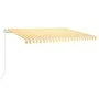 Automatic awning with wind sensor LED yellow white 450x300cm by vidaXL, Awnings - Ref: Foro24-3068933, Price: 586,79 €, Disco...