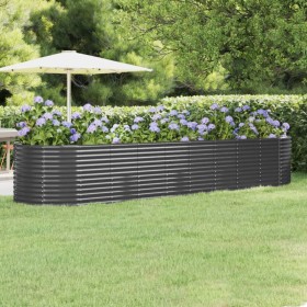 Jardinera arriate acero recubierto polvo antracita 396x100x68cm de , Maceteros y jardineras - Ref: Foro24-319076, Precio: 114...