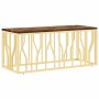 Mesa de centro acero inoxidable madera maciza reciclada dorada von , Couchtisch - Ref: Foro24-350054, Preis: 129,82 €, Rabatt: %