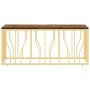 Mesa de centro acero inoxidable madera maciza reciclada dorada von , Couchtisch - Ref: Foro24-350054, Preis: 129,82 €, Rabatt: %