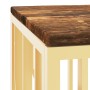 Mesa de centro acero inoxidable madera maciza reciclada dorada von , Couchtisch - Ref: Foro24-350054, Preis: 129,82 €, Rabatt: %