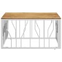 Mesa de centro acero inoxidable y madera maciza acacia plateada by , Coffee table - Ref: Foro24-350063, Price: 166,13 €, Disc...