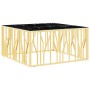 Mesa de centro acero inoxidable y vidrio dorado 100x100x50 cm by , Coffee table - Ref: Foro24-350068, Price: 318,77 €, Discou...