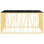 Mesa de centro acero inoxidable y vidrio dorado 100x100x50 cm by , Coffee table - Ref: Foro24-350068, Price: 318,77 €, Discou...