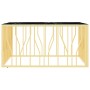 Mesa de centro acero inoxidable y vidrio dorado 100x100x50 cm by , Coffee table - Ref: Foro24-350068, Price: 318,77 €, Discou...