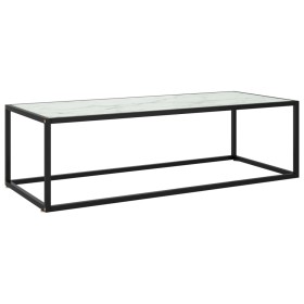 Mesa de centro negra con vidrio de mármol blanco 120x50x35 cm by , Coffee table - Ref: Foro24-322885, Price: 86,66 €, Discoun...