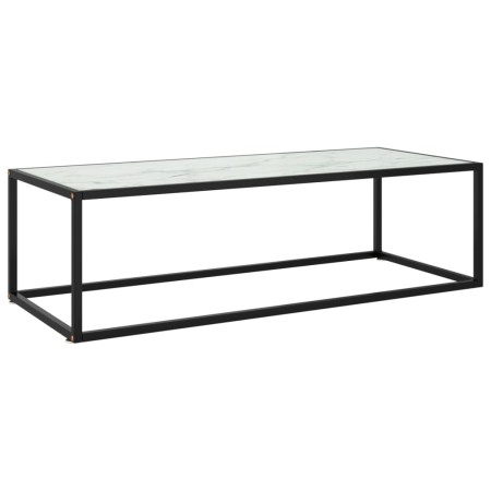 Mesa de centro negra con vidrio de mármol blanco 120x50x35 cm by , Coffee table - Ref: Foro24-322885, Price: 86,66 €, Discoun...