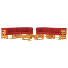 Muebles de palets 6 pzas y cojines madera pino impregnada miel de , Conjuntos de jardín - Ref: Foro24-3067027, Precio: 624,29...