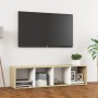 Mueble TV madera contrachapada blanco y roble 142,5x35x36,5 cm von , TV-Möbel - Ref: Foro24-805548, Preis: 63,36 €, Rabatt: %