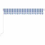 Blue and white retractable manual awning 450x350 cm by vidaXL, Awnings - Ref: Foro24-3068996, Price: 378,98 €, Discount: %