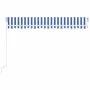 Blue and white retractable manual awning 450x350 cm by vidaXL, Awnings - Ref: Foro24-3068996, Price: 379,38 €, Discount: %