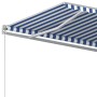 Blue and white retractable manual awning 450x350 cm by vidaXL, Awnings - Ref: Foro24-3068996, Price: 378,98 €, Discount: %