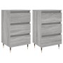 Mesita de noche 2 uds madera ingeniería gris Sonoma 40x35x69 cm by , Nightstands - Ref: Foro24-826921, Price: 105,16 €, Disco...