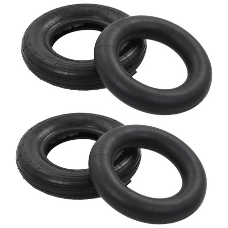 Set de ruedas y cámaras de aire de carretilla caucho 3.50-8 4PR by , Forklift parts - Ref: Foro24-145272, Price: 37,15 €, Dis...