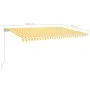 Toldo retráctil manual amarillo y blanco 500x300 cm de vidaXL, Toldos - Ref: Foro24-3068938, Precio: 415,54 €, Descuento: %