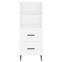 Aparador alto madera contrachapada blanco 34,5x34x180 cm by , Sideboards - Ref: Foro24-3200273, Price: 112,14 €, Discount: %