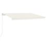 Manual retractable awning with cream-colored LED 400x350 cm by vidaXL, Awnings - Ref: Foro24-3068982, Price: 391,19 €, Discou...
