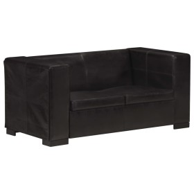 Sofá de 2 plazas cuero auténtico negro by , Sofas - Ref: Foro24-325119, Price: 470,81 €, Discount: %