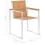 Sillas de jardín 2 uds madera maciza de teca y acero inoxidable von , Gartenstühle - Ref: Foro24-46515, Preis: 223,47 €, Raba...