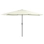 Sombrilla de jardín con palo de metal blanco arena 390 cm by , Umbrellas - Ref: Foro24-47378, Price: 83,26 €, Discount: %