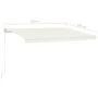 Manual retractable awning with cream-colored LED 400x350 cm by vidaXL, Awnings - Ref: Foro24-3068982, Price: 374,94 €, Discou...