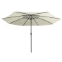 Sombrilla de jardín con palo de metal blanco arena 390 cm by , Umbrellas - Ref: Foro24-47378, Price: 83,26 €, Discount: %