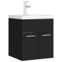 Schrank mit Waschbecken aus schwarzem Holzwerkstoff von vidaXL, Badezimmerwaschtische - Ref: Foro24-3071262, Preis: 152,11 €,...