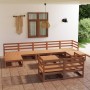 Juego muebles de jardín 10 pzas madera maciza pino marrón miel von , Gartensets - Ref: Foro24-3078142, Preis: 678,50 €, Rabat...