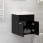 Mueble con lavabo madera de ingeniería negro de vidaXL, Tocadores de baño - Ref: Foro24-3071262, Precio: 158,16 €