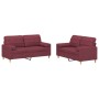Juego de sofás con cojines 2 piezas tela rojo tinto by , Sofas - Ref: Foro24-3201296, Price: 421,99 €, Discount: %