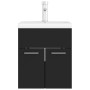 Mueble con lavabo madera de ingeniería negro de vidaXL, Tocadores de baño - Ref: Foro24-3071262, Precio: 158,16 €