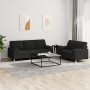 Juego de sofás con cojines 2 piezas tela negro by , Sofas - Ref: Foro24-3201326, Price: 495,82 €, Discount: %