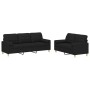 Juego de sofás con cojines 2 piezas tela negro by , Sofas - Ref: Foro24-3201326, Price: 495,82 €, Discount: %