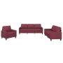 Juego de sofás con cojines 3 piezas tela rojo tinto von , Sofas - Ref: Foro24-3201434, Preis: 573,50 €, Rabatt: %