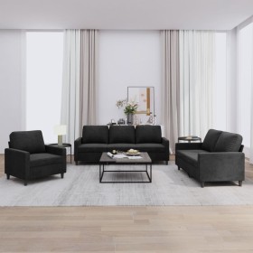 Juego de sofás con cojines 3 piezas terciopelo negro von , Sofas - Ref: Foro24-3201481, Preis: 649,48 €, Rabatt: %