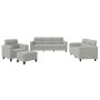 Juego de sofás con cojines 4 piezas tela microfibra gris claro by , Sofas - Ref: Foro24-3202297, Price: 892,52 €, Discount: %